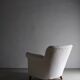 White faux shearling lounge chair | Sweden | 1940s