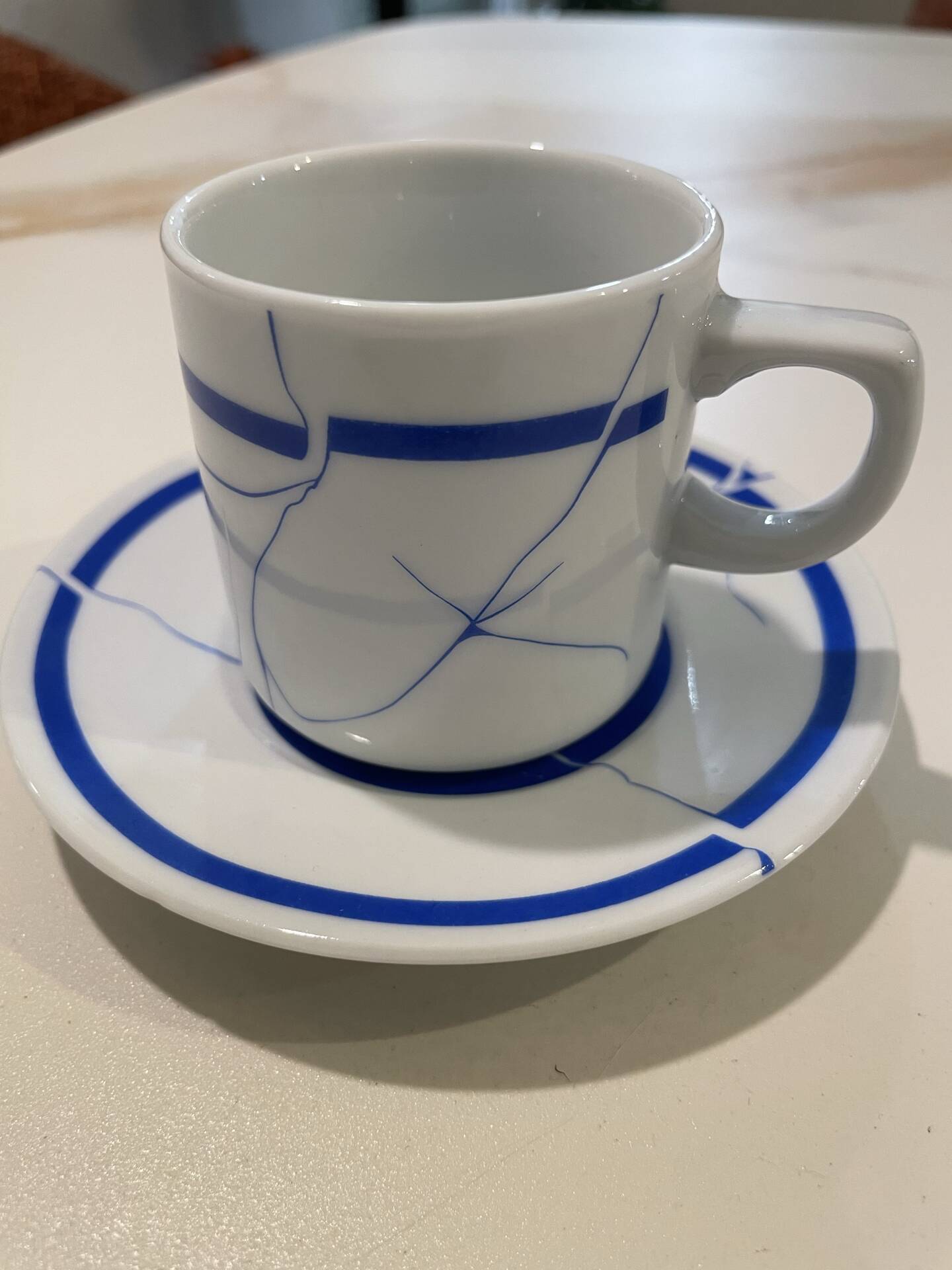 Flat cup saucer Pfister, designer furniture Pfister, original coffee cup,