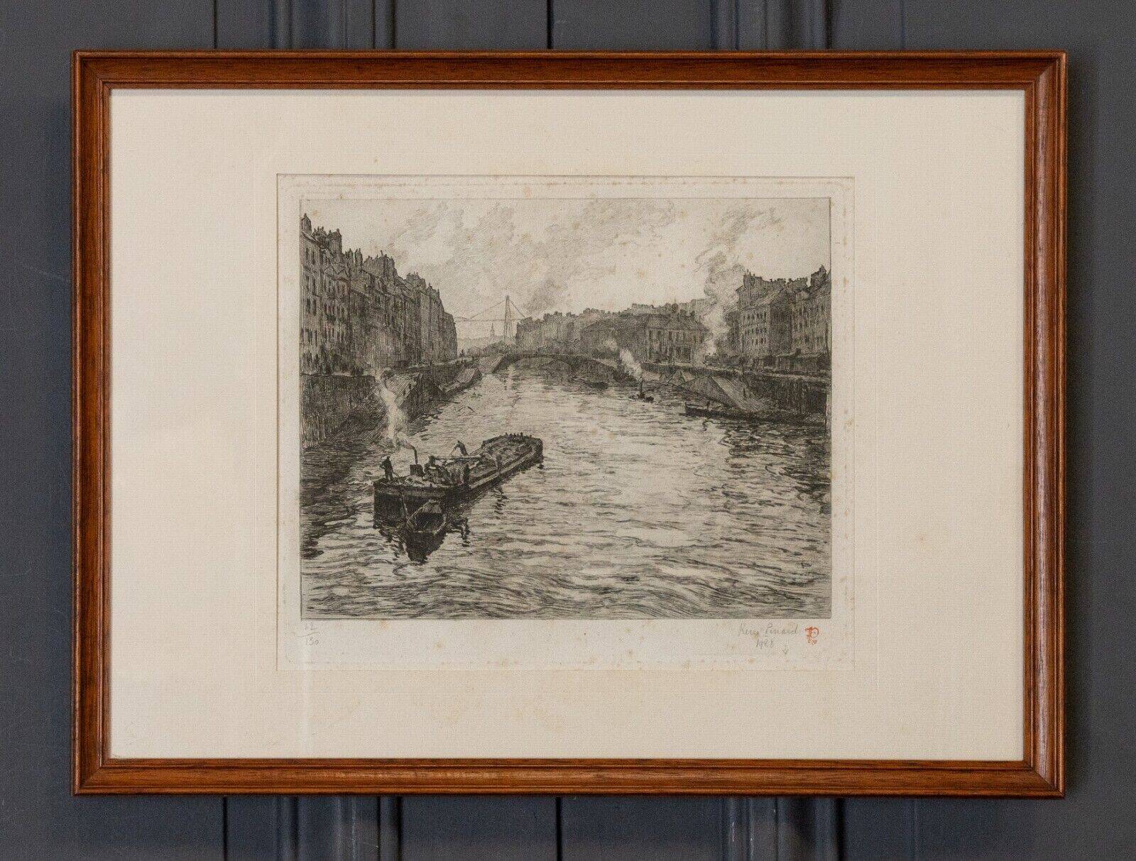 Engraving René Pinard Arms of the stock exchange of the Pont de la fishmonger Nantes
