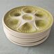 Lot of 8 vintage oyster plates moulin des loups - sage green - fran