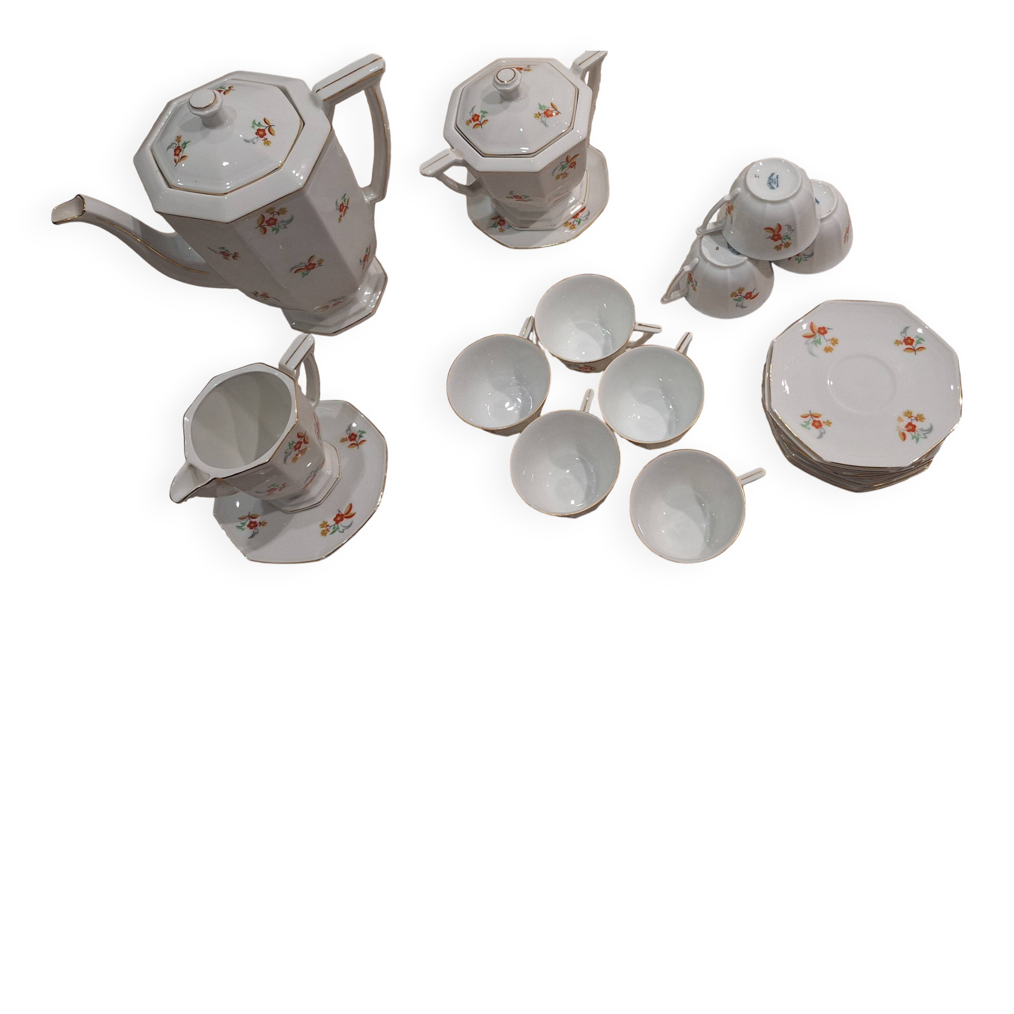 Coffee or tea service Porcelain Epiag D.F.