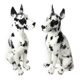 Pair of harlequin Great Danes ceramic Italy 20th century