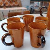 Ceramic orangeade service with 5 cups