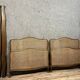 Pair of Louis XV style center beds in walnut and cane base circa 1900