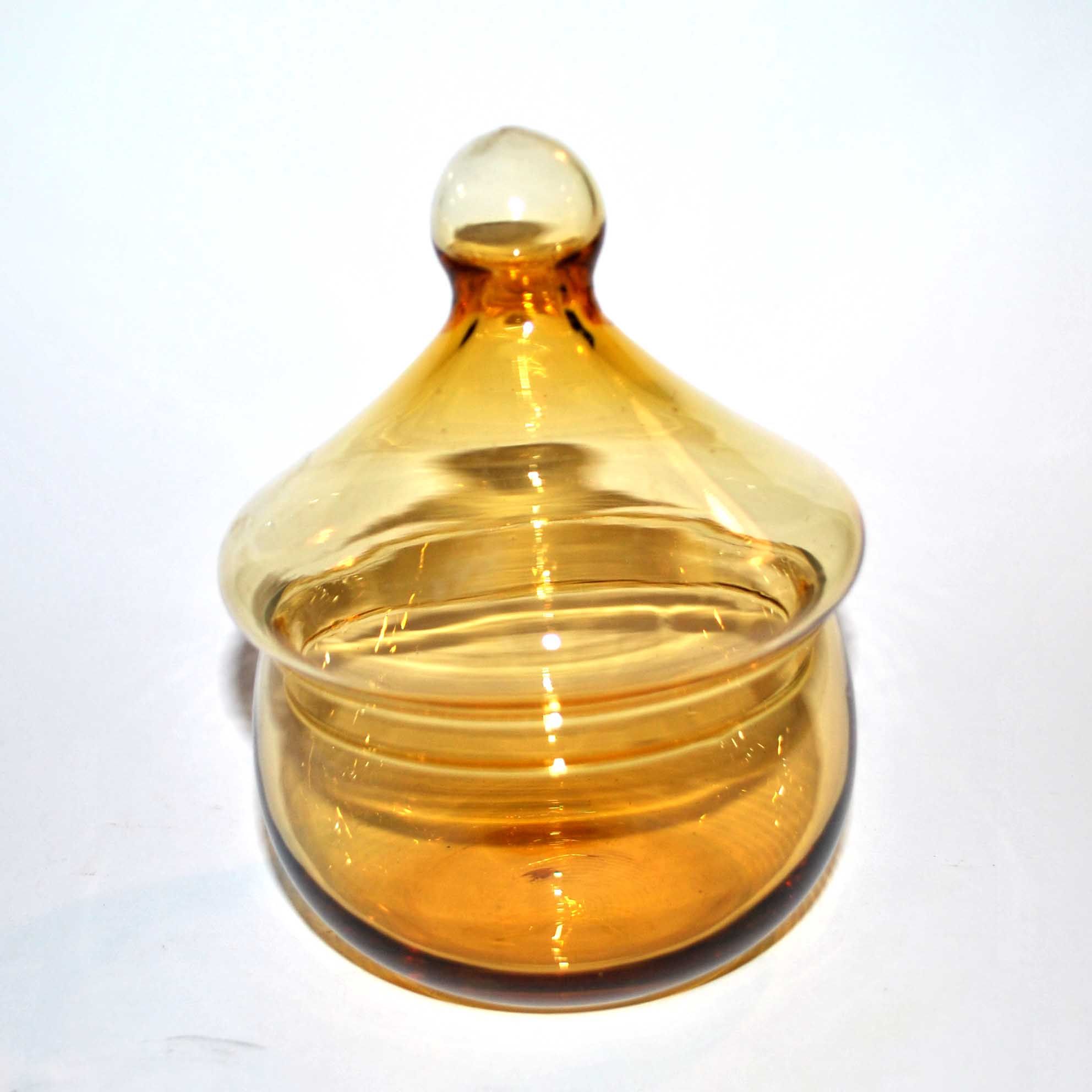 Candy box in orange smoked glass 1960-1970