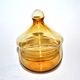 Candy box in orange smoked glass 1960-1970