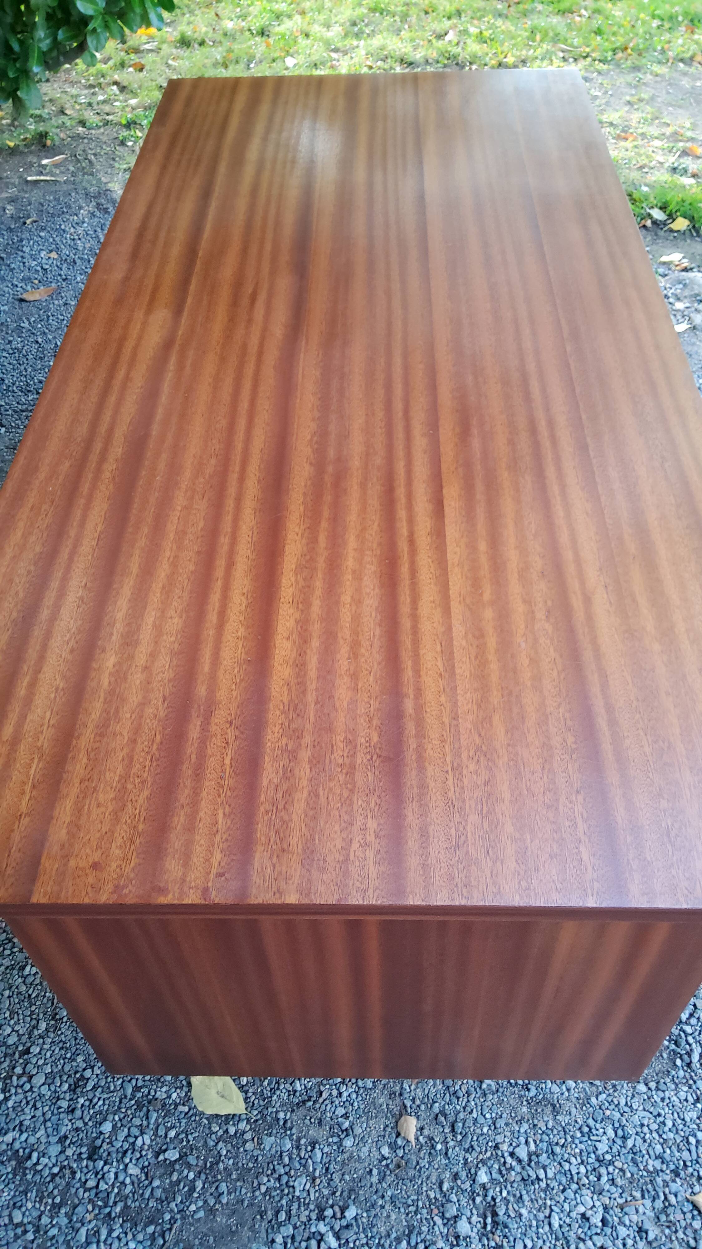 Scandinavian style mahogany 60s desk 7 drawers