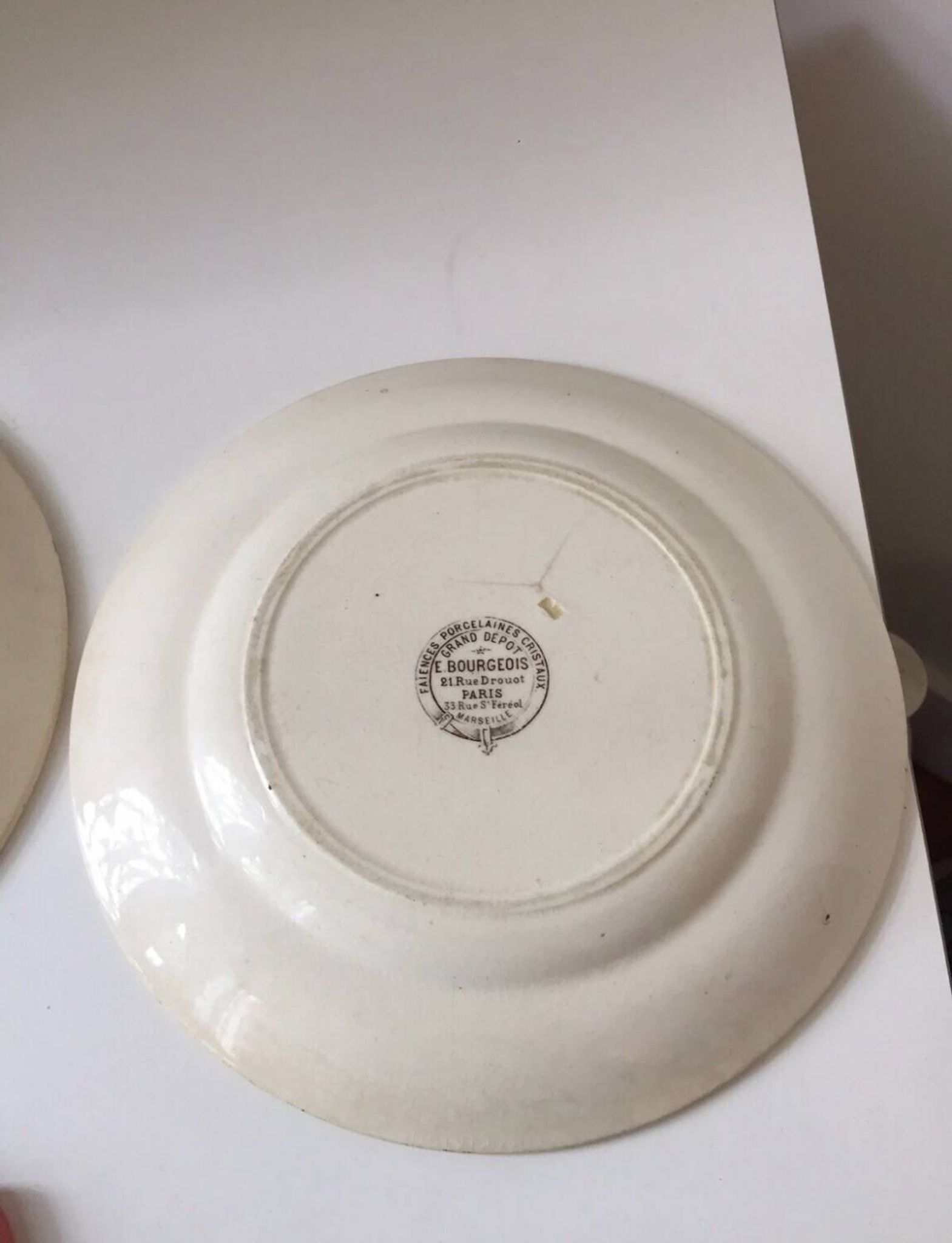 8 Terre de Fer dessert plates, 19th century