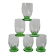 Set of 6 large Art Deco glasses in green glass, 1930