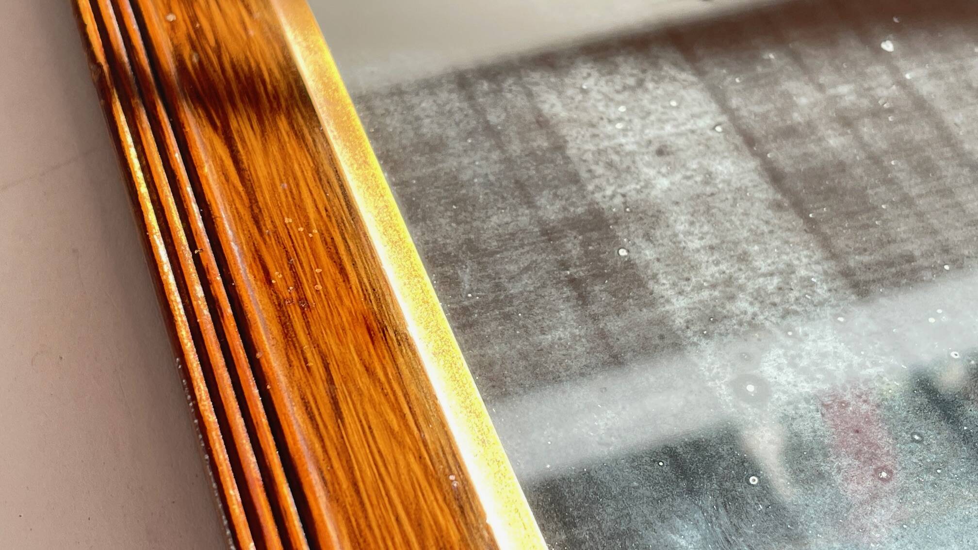 Art deco mirror 1920 wood and silver vintage