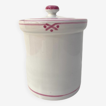 White and pink ceramic pot