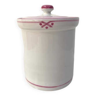 White and pink ceramic pot