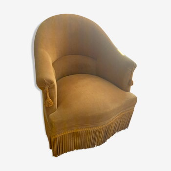 Fauteuil crapaud jaune moutarde