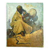 Orientalist oil on canvas. The snake charmer. 55x46.