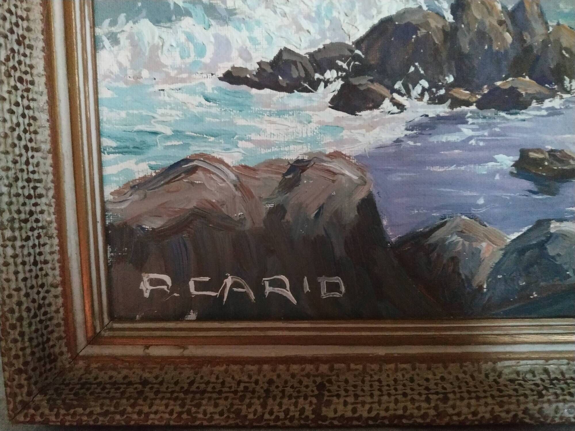 La mer agitée de pierre Cario huile sur toile
