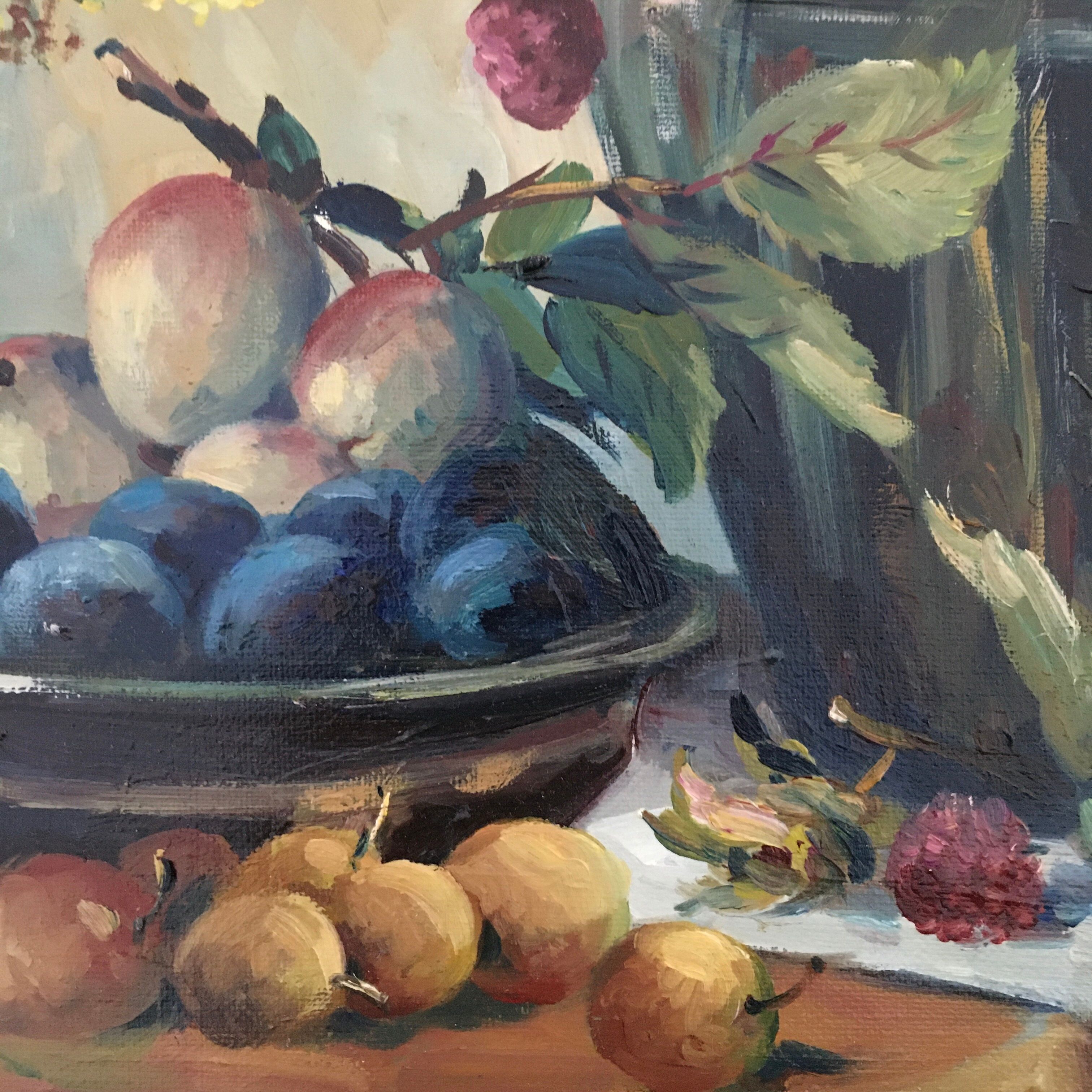 Painting flowers and fruits