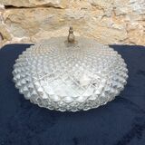 Vintage glass and brass ceiling light.