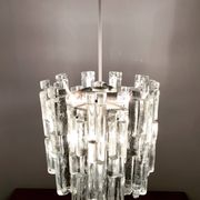 Chandelier en verre de glace autrichien par J.T. Kalmar