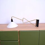Articulated brass wall light, 1950