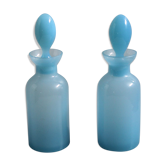 Duo of blue opaline vials