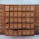 Apothecary or trade cabinet in fir with 53 drawers.