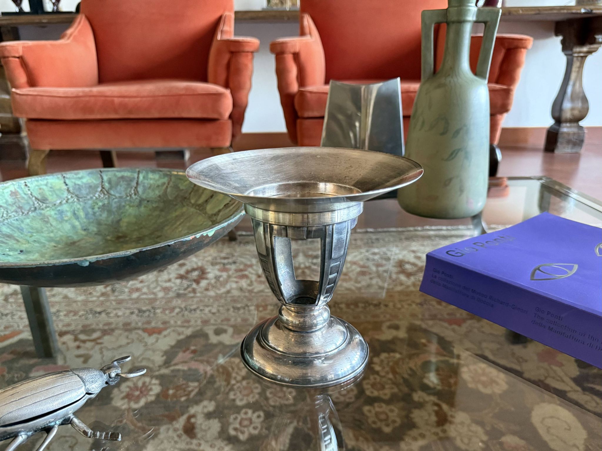Art Deco silver-plated coup / vide poche, France 1940s