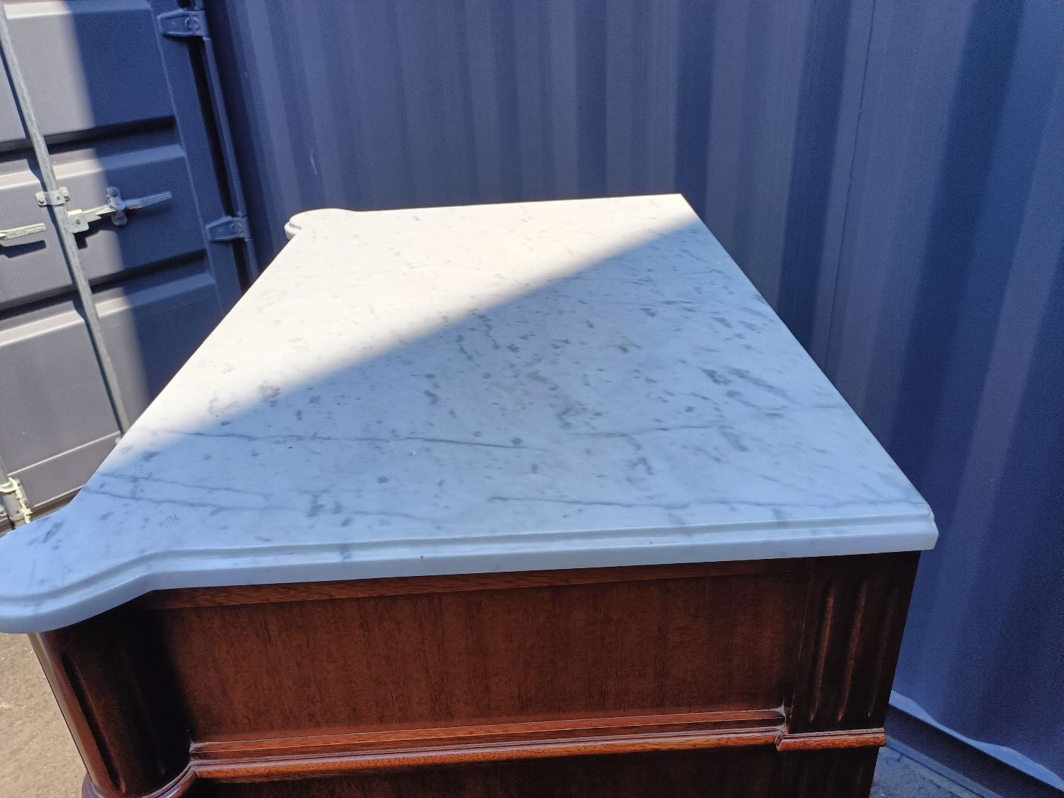 Louis XVI marble top chest of drawers