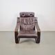 Vintage Armchair in Brown Leather and Bentwood attributed to Coja, 1970s