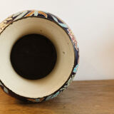 Enamelled ceramic flower vase