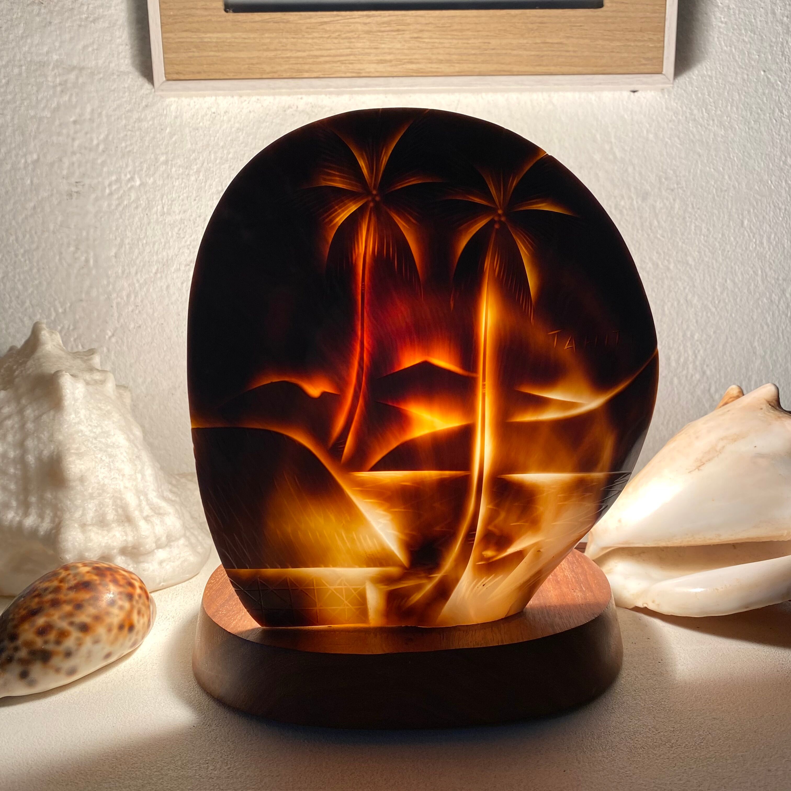 Vintage shell lamp Tahiti