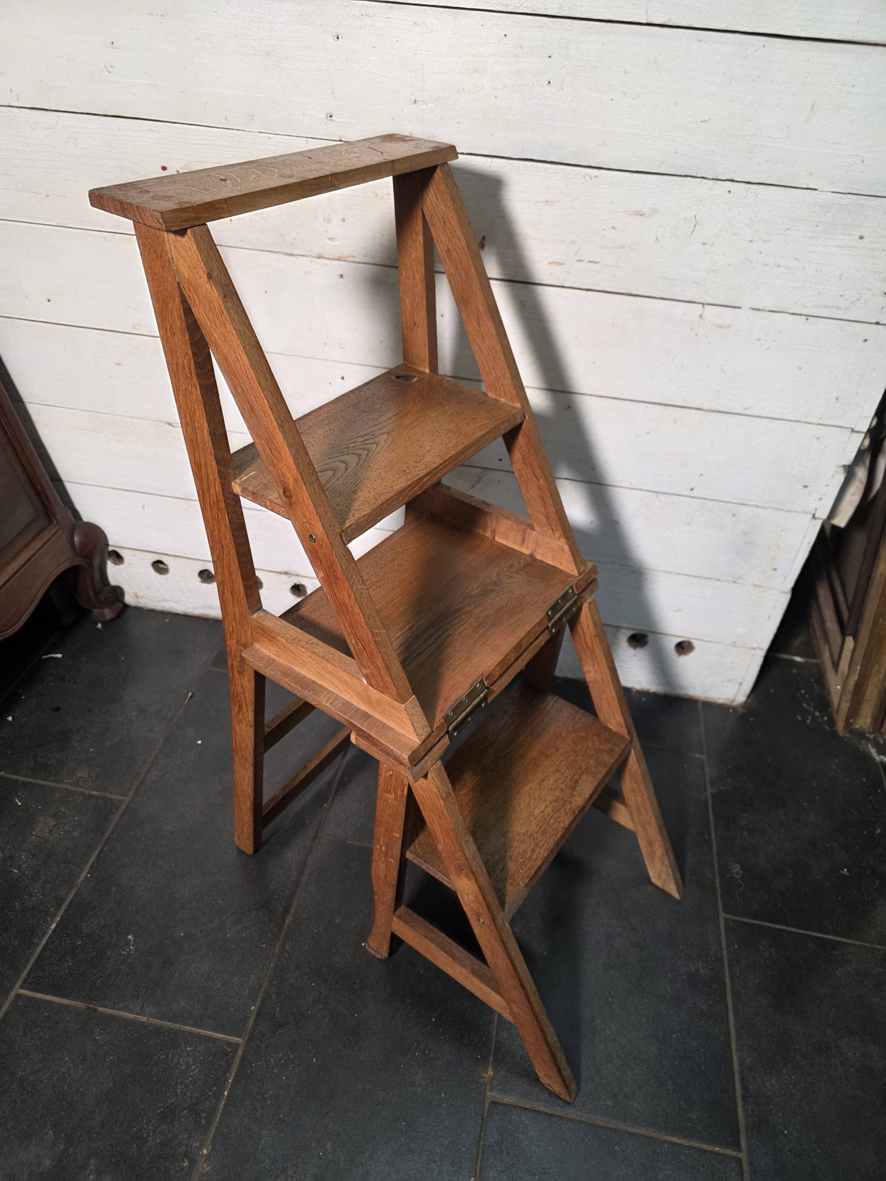 Solid oak step stool