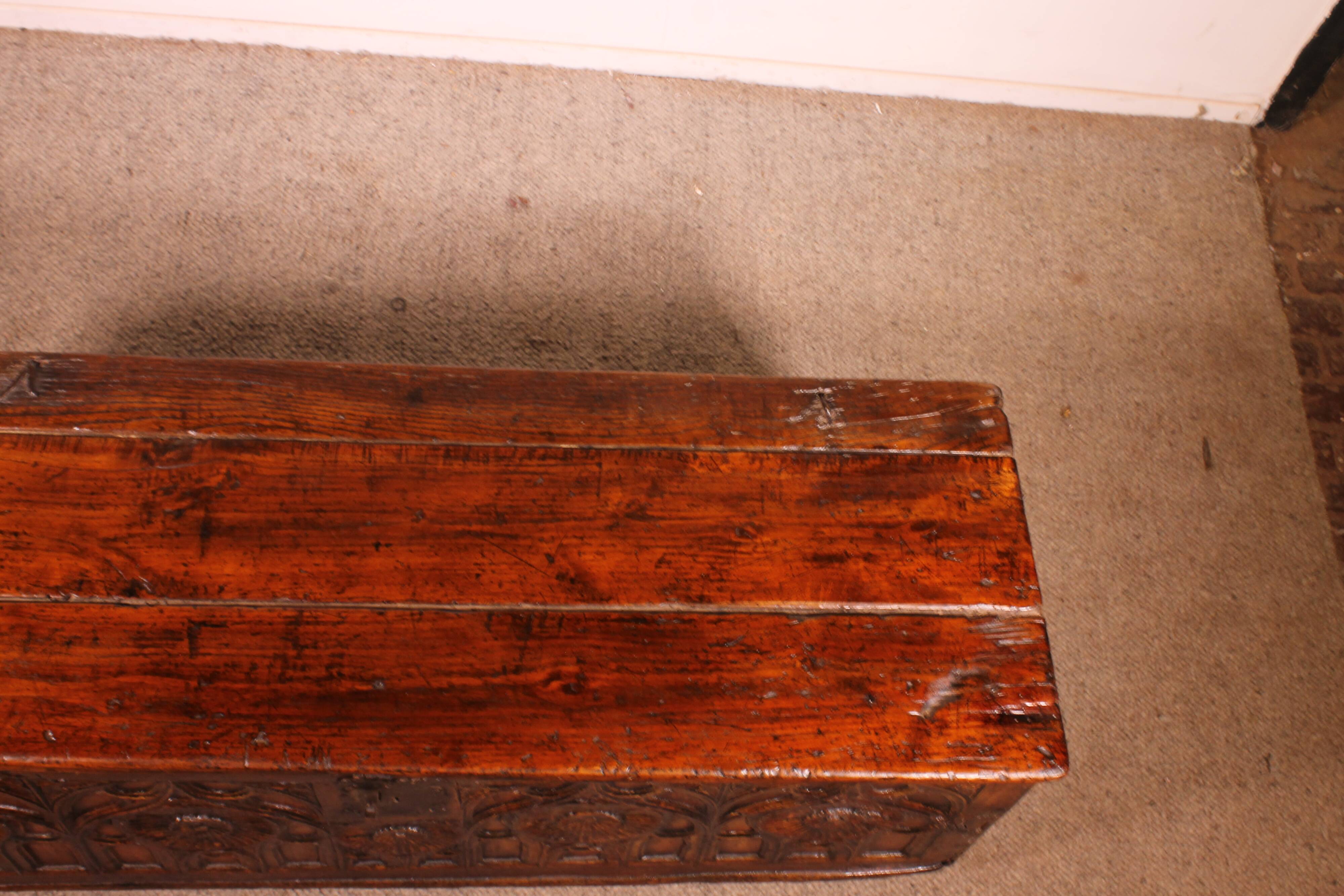 Gothic oak chest