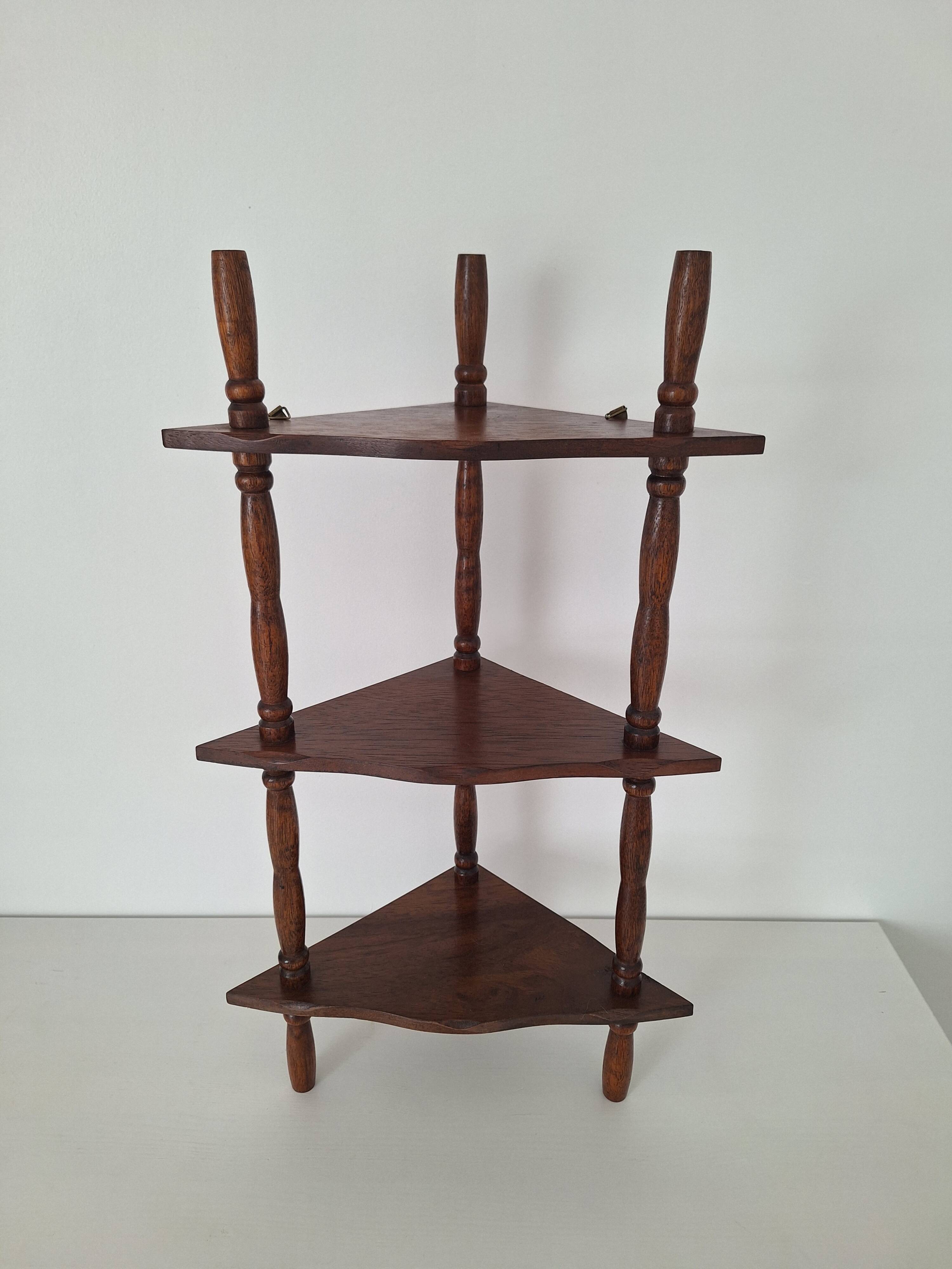 Vintage wooden corner shelf