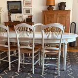 DE TONGE oval table and 6 chairs set — Solid oak, Valbonne