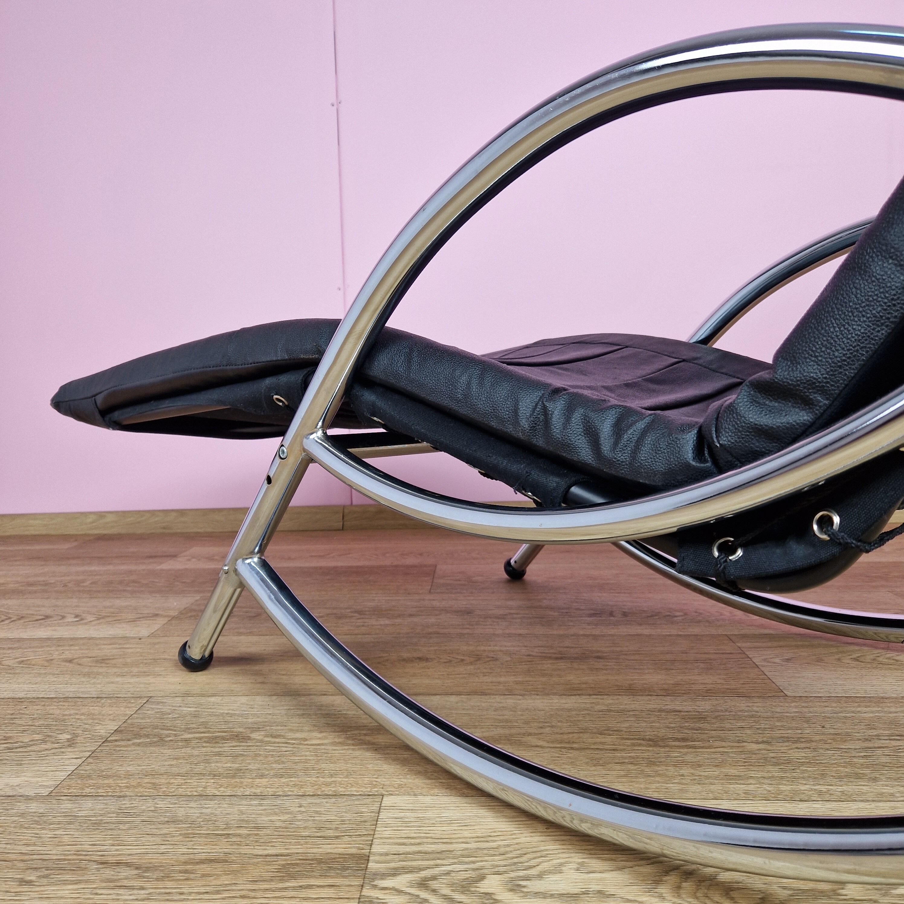 Vintage italian rocking chaise lounge, 1970s