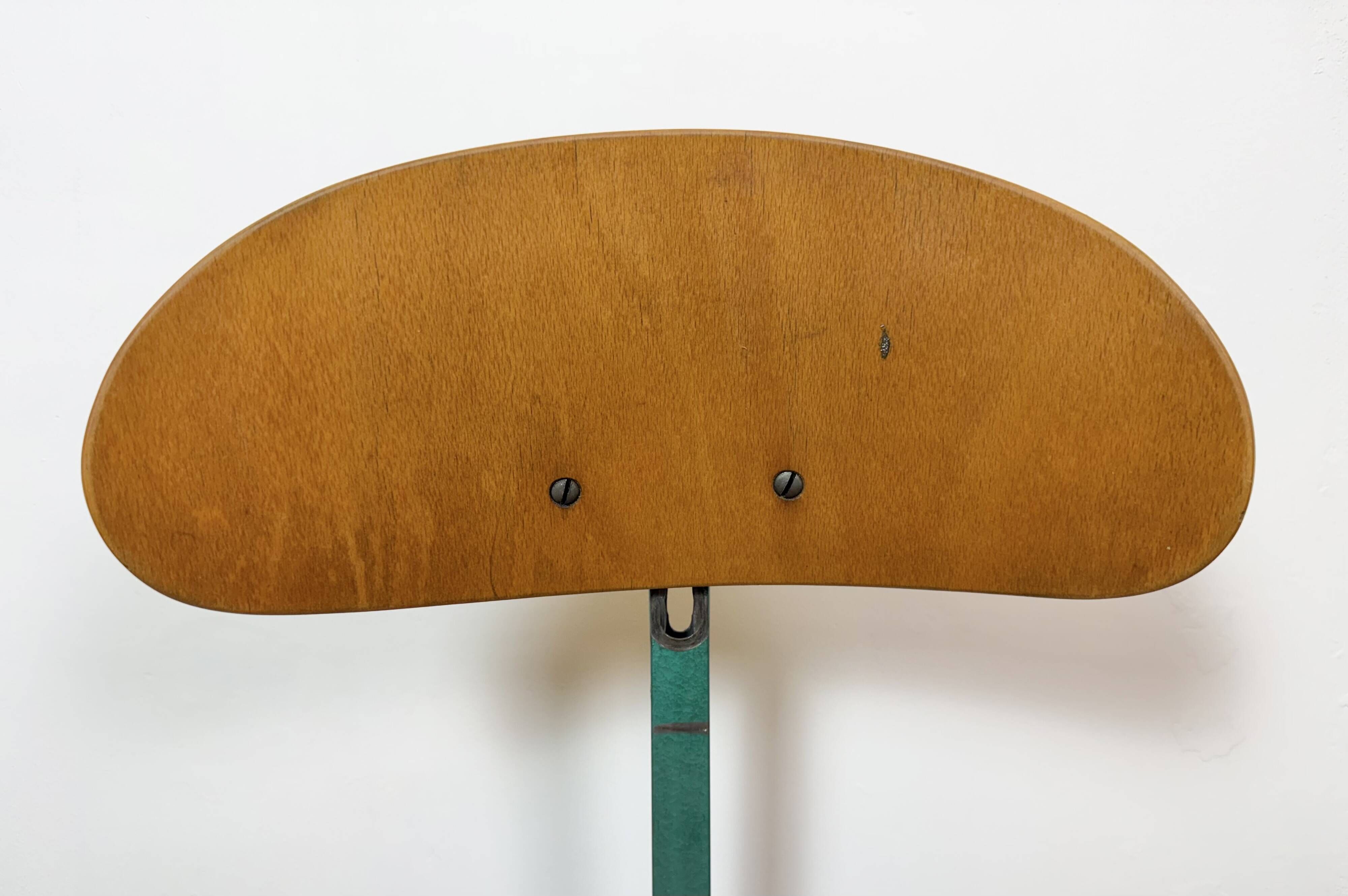 Dark Green Industrial Workshop Chair, 1950s