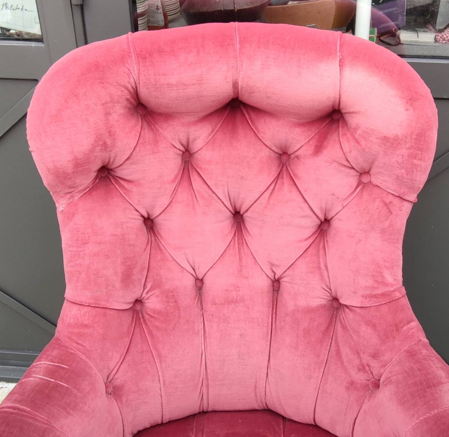 Old Napoleon III padded armchair