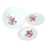 3 Gien Vintage 70 earthenware dishes, floral pattern