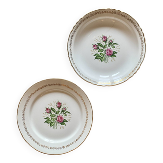 Set of 2 vintage round dishes - Maintenon model by Moulin des Loups -