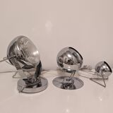 Set of 3 metal lamps to install "headlight type"