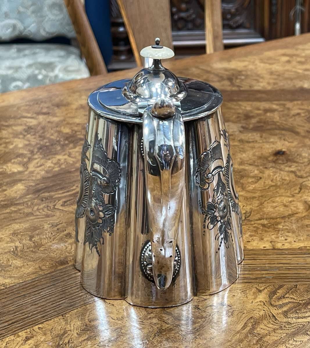 19th century English silver-plated teapot