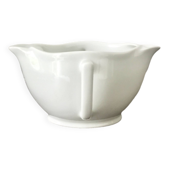 White Limoges porcelain gravy boat