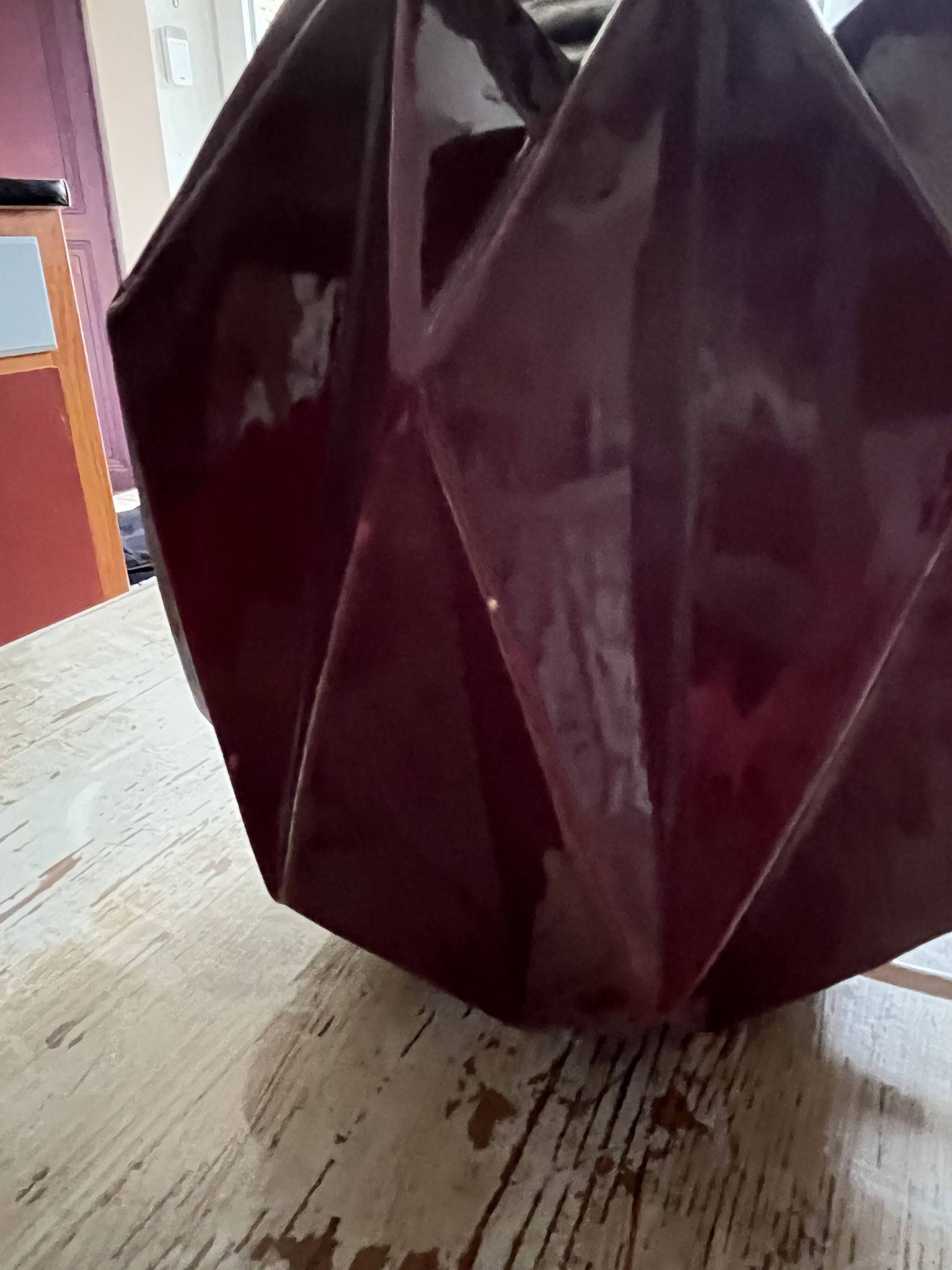 Origami lamp, ceramic and glass