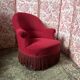 Napoleon III crapaud armchair in deep burgundy velvet