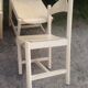 Original white lace-up vintage chairs (series of 8) stamp manufacturer L E 1995