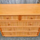 Commode Maugrion for Roche Bobois, wood and rattan, 80s