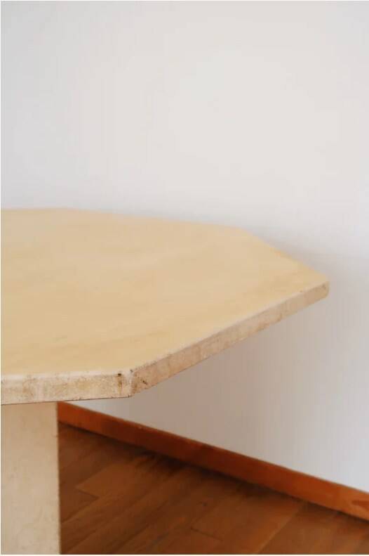 Dining table in travertine, 1970