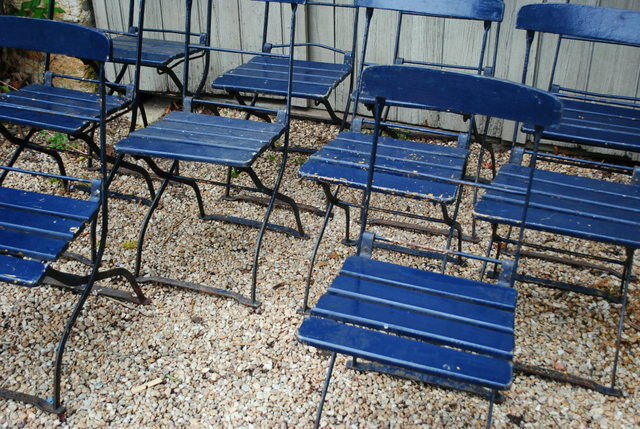 Series of 10 garden chairs