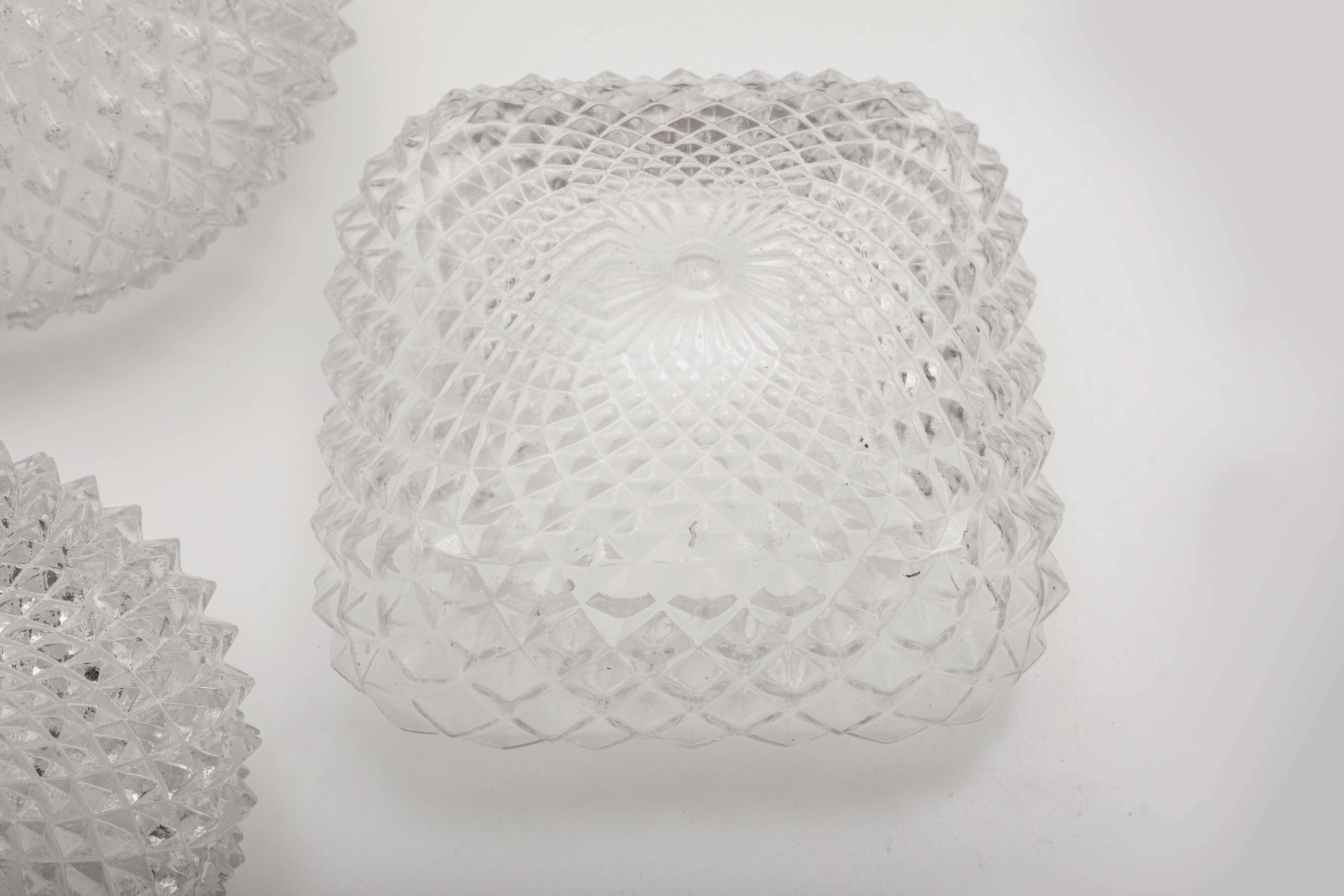 Three wall lights for Glashütte, Germany 1960s-70s