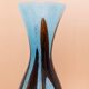 XL Murano glass vase - light blue and brown - mid-century vintage design table decoration - Italy 1970s
